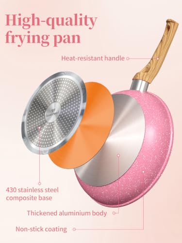 11 Inch Pink Nonstick Egg Pan Small Egg Pan Skillet (11 Inch / Pink)
