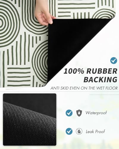 Coffee Mat Hide Stain Rubber Backed Absorbent Dish Drying Mat for Kitchen Counter (LIGHT GREEN / 12"x19")