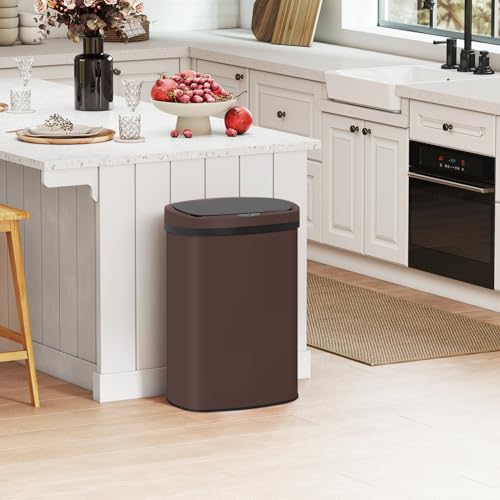 13 Gallon Stainless Steel Trash Can (Brown Stainless Steel)