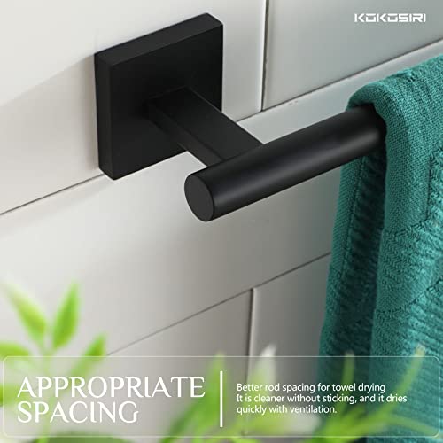 Towel Rails Bathroom Towel Bars Matte Black 24 Inch Bath Towel Holder for Cabinet Kitchen Wall Stainless Steel B4005BK (Matte Black / 24-Inch)