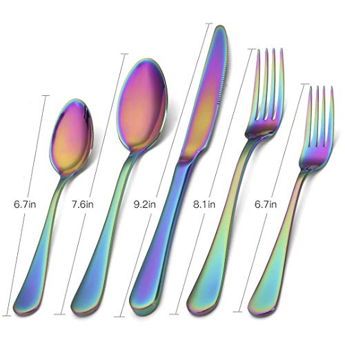 Rainbow Silverware Set (Multicolor / 20-Piece)