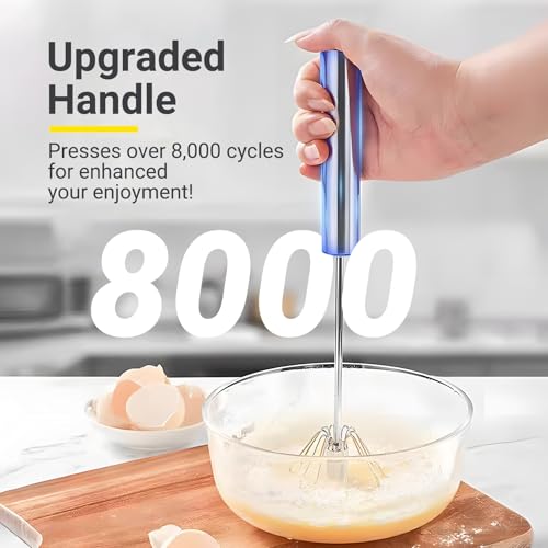 Egg Whisk Upgraded Stainless Steel Semi Automatic Whisk (316-12 Inch)