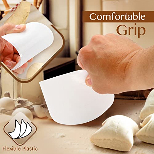 Plastic Bench Scraper for Baking (2 White)