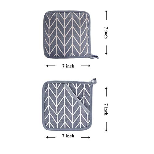 WinChange Oven Mitts and Potholders BBQ Gloves (B-grey)