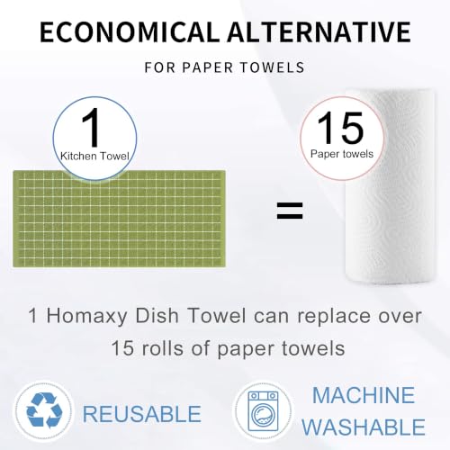 100% Cotton Terry Kitchen Towels (Olive Green / 13 X 28 - 8 Pack)