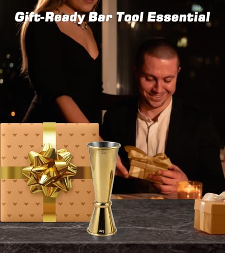 Stainless Steel Cocktail Jiggers (1 Pack-A / Gold)