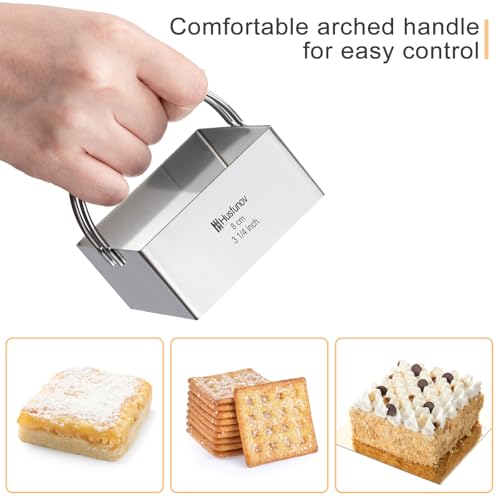 Biscuit Cutter Set Square Cookie Cutters with Handle (5pcs Square with handle)