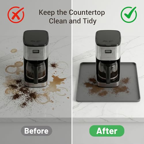 Silicone Coffee Mat for Countertop (Grey / 16" x 16")
