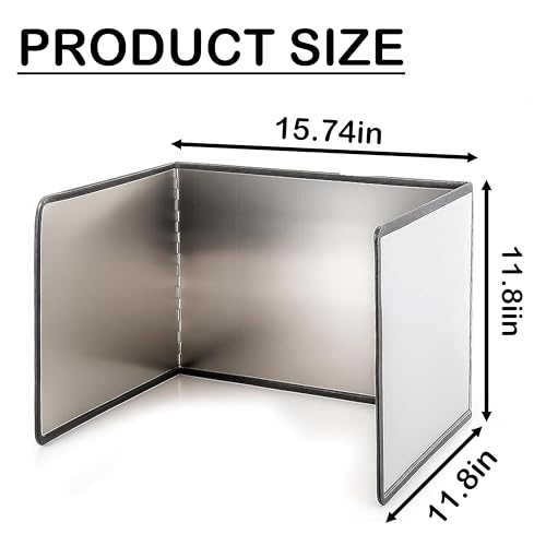 3 Sided Stainless Steel Grease Splatter Guard for Frying Pan
