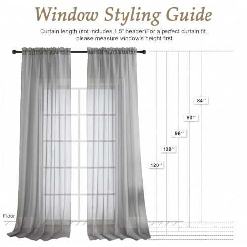 Charcoal Grey Bedroom Curtains 2 Panel Sets 96 Inch Length (Charcoal Grey / 59"W x 96"L (Pack of 2))