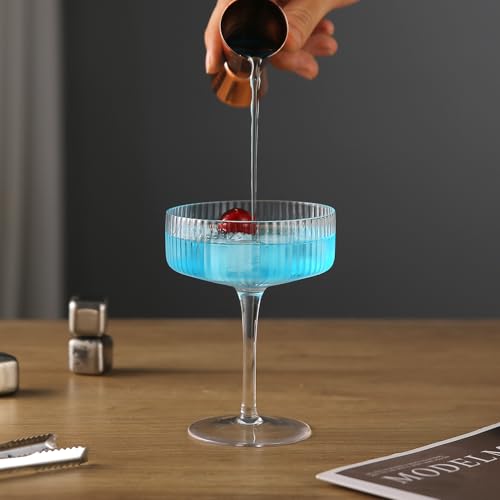 6 Pcs Ribbed Coupe Glasses (6 pcs)