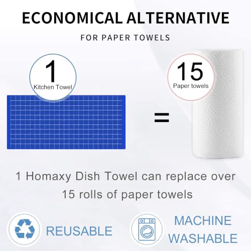 100% Cotton Terry Kitchen Towels (Blueberry / 13 X 28 - 12 Pack)
