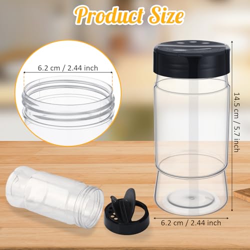 10.1 oz 30 Pack Plastic Spice Jars with Shaker Lids Clear Seasoning Containers Spice Bottles for Kitchen Storing Herbs Seasoning Powders (10.1 oz / Irregular)