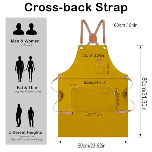 Chef Apron Men Women (Yellow)