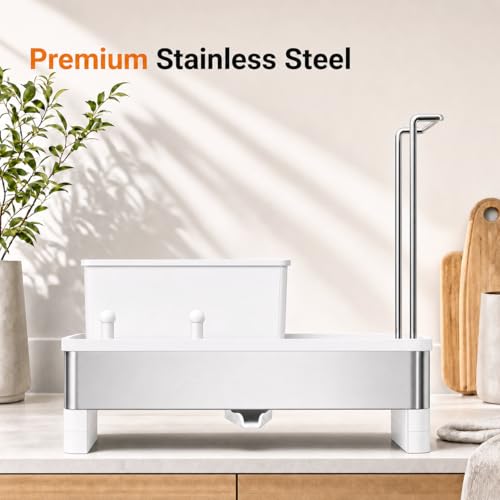 Sponge Holder for Kitchen Sink (White)