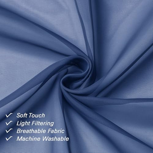 Royal Blue Sheer Curtains 78 Inches Long 2 Panels Set (Royal Blue / 42"W x 78"L (Pack of 2))