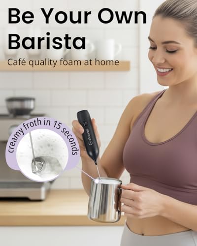 Rechargeable Milk Frother Wand & Drink Mixer Handheld (Mint Green)