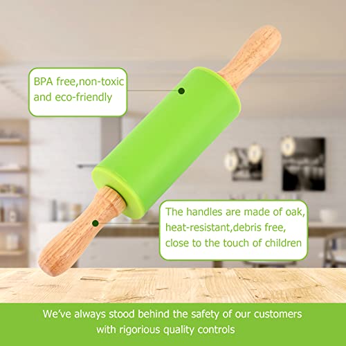 Mini Silicone Rolling Pin for Kids (2 PACK / Blue-White)
