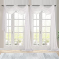 Ivory Sheer Scarf Valances for Windows 216 Inch Extra Long (Ivory / 42"W x 216"L (Pack of 2))