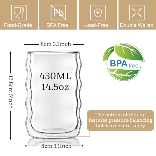 Double Wall Glass (Clear tumbler-14.5oz)