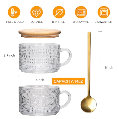 Vintage Coffee Mugs 4pcs Set