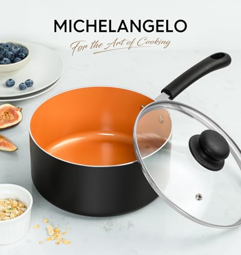 3 Quart Nonstick Sauce Pan with Lid (Copper / 3QT)