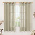 Oatmeal Linen Semi Sheer Curtains for Bedroom 63 Inch Length 2 Panels (52"W x 63"L (Pack of 2) / Oatmeal)