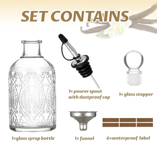 Retro Glass Syrup Dispenser Bottle 7oz