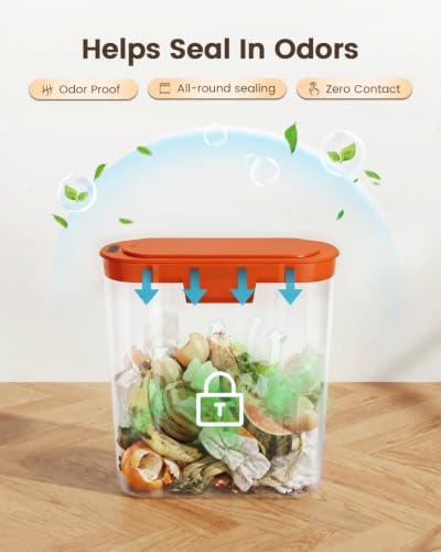 5 Gallon Automatic Bathroom Trash Can with Lid (Orange)