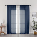 Navy Blue Sheer Curtains 72 Inches Long 2 Panels (Navy Blue / 42"W x 72"L (Pack of 2))
