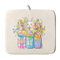 Easter Bunny Carrots Dish Drying Mat for Kitchen Counter (16" x 18")