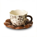 Vintage Floral Coffee Mug and Saucer Set (2)