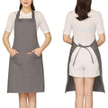Adjustable Canvas Aprons for Women Men with 2 Pockets (#1 Adjustable Gray Minimalist)