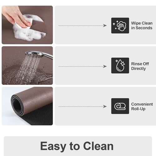 Dish Drying Mat for Kitchen Counter (Brown / 18" x 24")