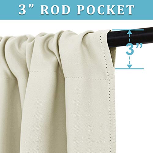 Short Curtains for Bedroom (Beige / 42"W x 48"L (Pack of 2))