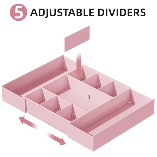 Expandable Desk Drawer Organizer (Pink)