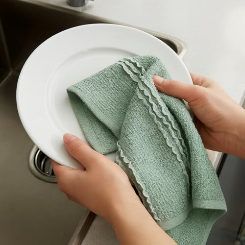 Sage Green Kitchen Hand Dish Towels (Rainah Sage)