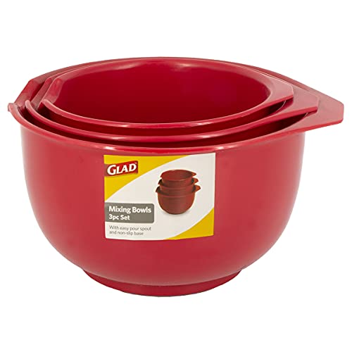 Mixing Bowls with Pour Spout (3 count / 3pc Red)