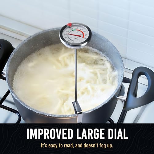 Candy Thermometer with Pot Clip (White 1 Pack)