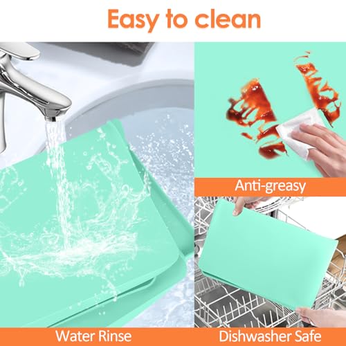 Silicone Coffee Maker Mat with Lip for Countertops 15.7''x11.8'' Mint Green (Mint Green / 15.7'' x 11.8'')