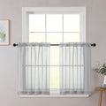 Light Grey Kitchen Curtains 30 Inch Length Tier 2 PCS (Light Grey / 42"W x 30"L (Pack of 2))