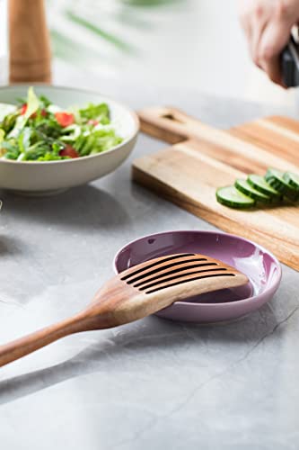 Ceramic Spoon Rest for Kitchen Counter (Purple)