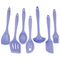 Premium Silicone Kitchen Tools and Utensils Set (7 Piece Set / Pastel Blue)