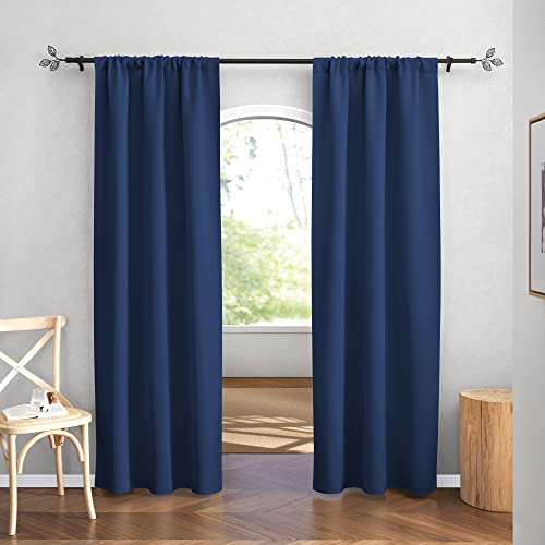 Blackout Curtains for Bedroom Living Dining Room 84 inches Long (Navy Blue / 42"W x 84"L (Pack of 2))