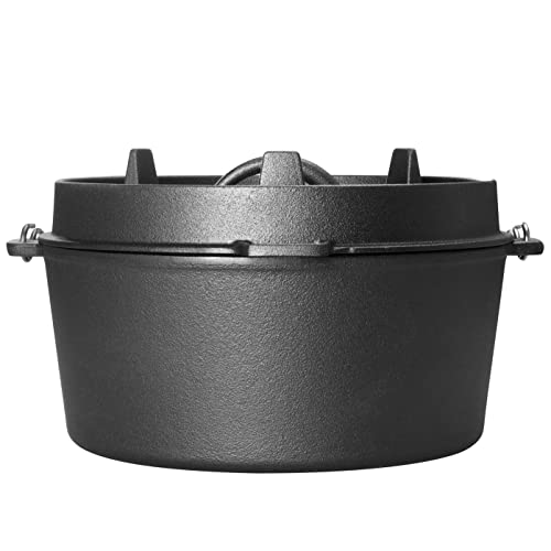 Pre Seasoned Cast Iron Camping Dutch Ovens (6QT)