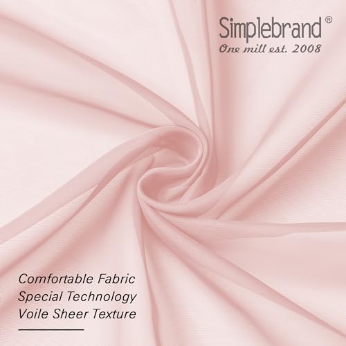 Blush Sheer Curtains 72 Inches Long 2 Panels for Living Room (Blush / 42"W x 72"L (Pack of 2))