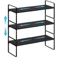 15.5 to 25.5 Inch Kitchen Cabinet Shelf Organizers (3 Pack:15.5"-25.5"Long / Black)
