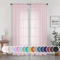 OWEINE Sheer Curtains 90 Inches Long 2 Panels Set (Blush / 42"W x 90"L (Pack of 2))