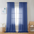 Sheer Royal Blue Curtains 90 inches Long 2 Panels (Royal Blue / 42"W x 90"L (Pack of 2))