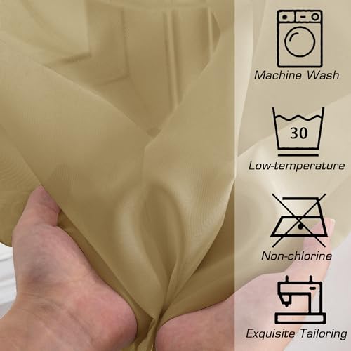 Gold Sheer Curtains (Gold / 42"W x 63"L (Pack of 2))